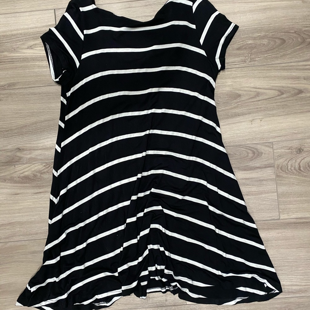 Impressions Black & White Stripe T-shirt Dress
